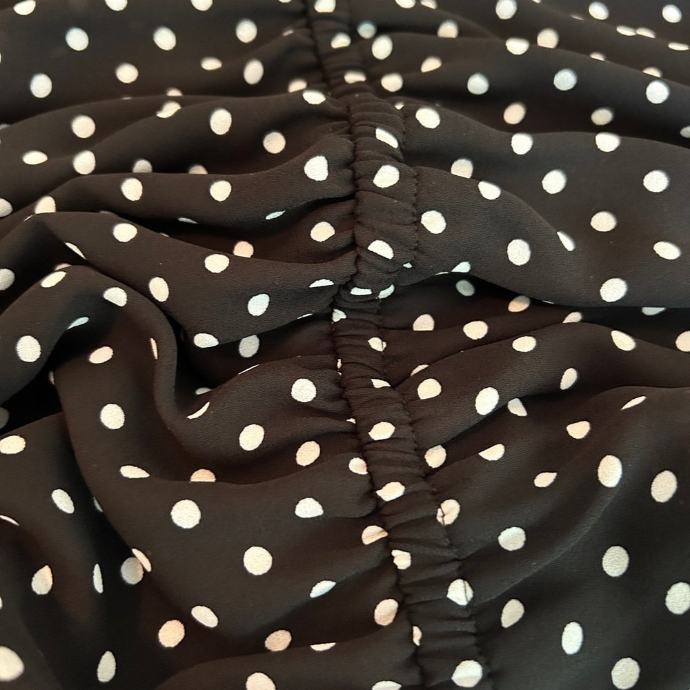 Cece polka dot French cafe dress/ Rich Black with white dots Size Medium - Picture 13 of 16